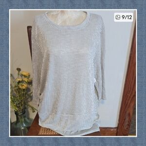 Nwt Gray And Cream Top Size 1x